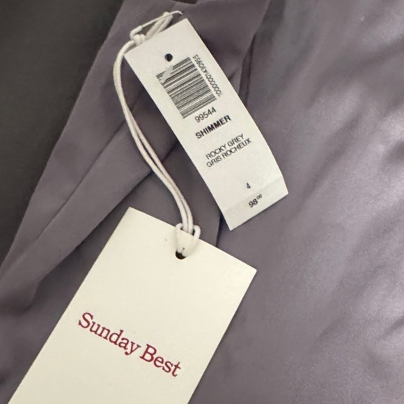 Aritzia Sunday Best Grey/Purple Satin Dress - Picture 3 of 6